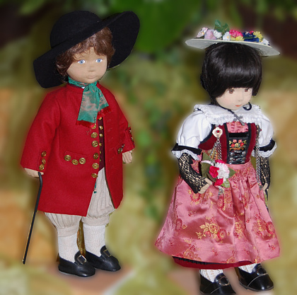 Zuger Festtagstracht (Puppenpaar)